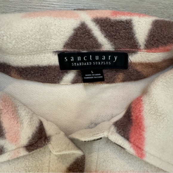 Sanctuary Southwestern Fleece Shirt Jacket Women’s Large - Picture 3 of 6